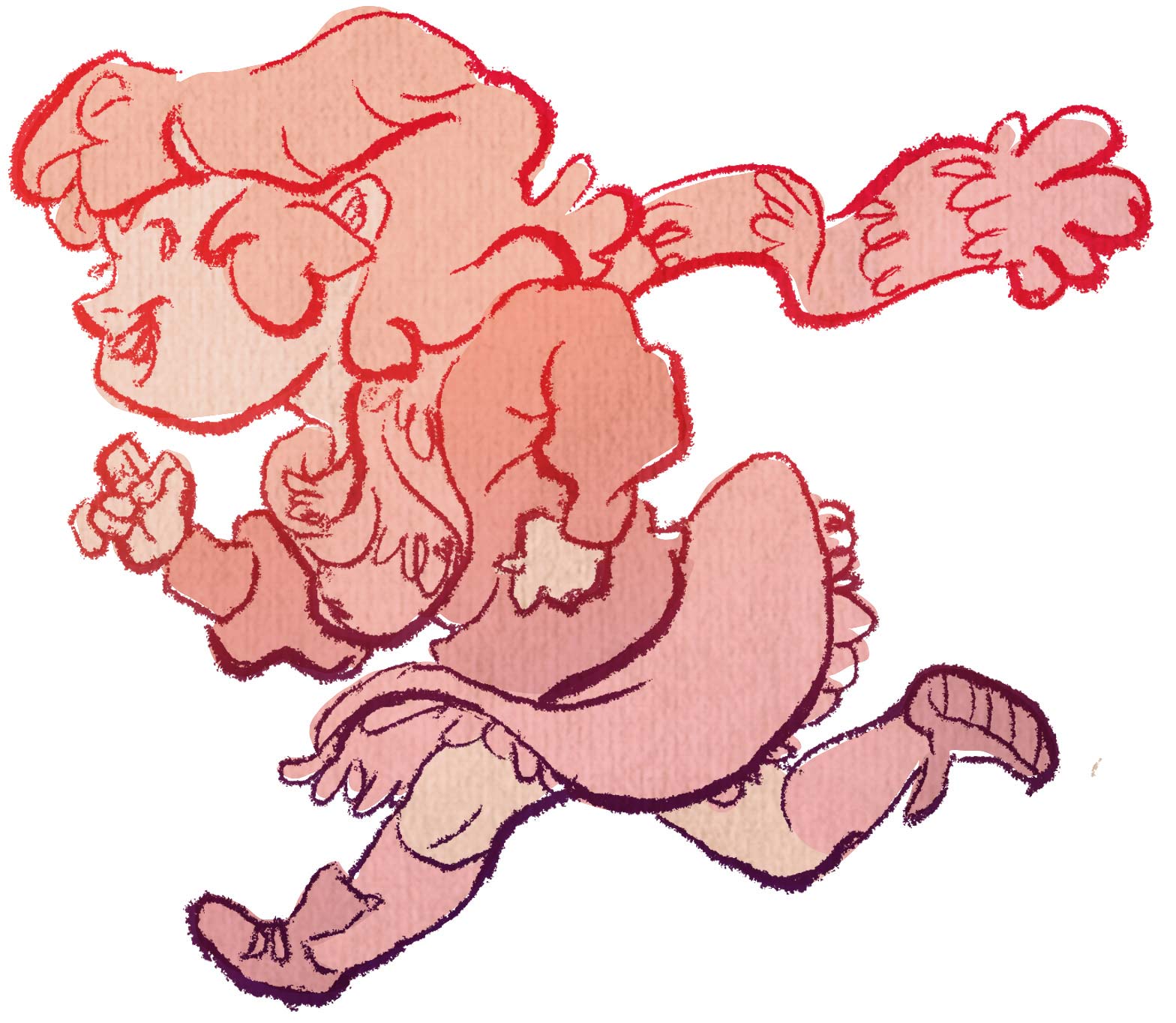 character illustration happy girl running