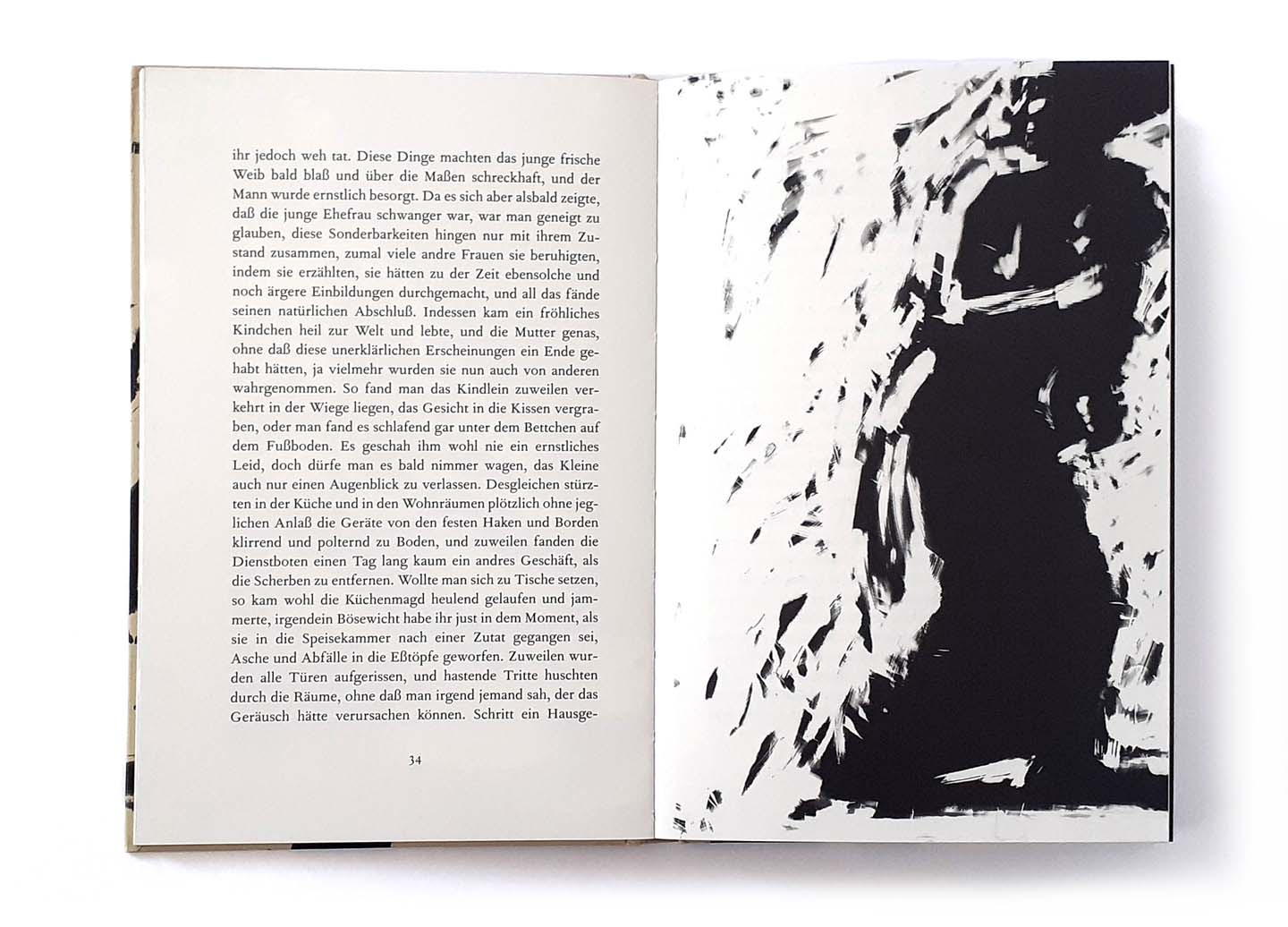 illustrated book spread woman protecting baby